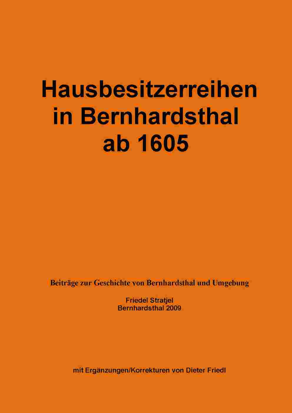 Hausbesitzerreihen in Bernhardsthal ab 1605